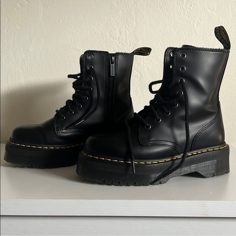 Dr. Martens Black Platform Combat Boots - Picture 2 of 4